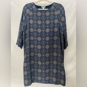 Garnet Hill Navy Silk Dress